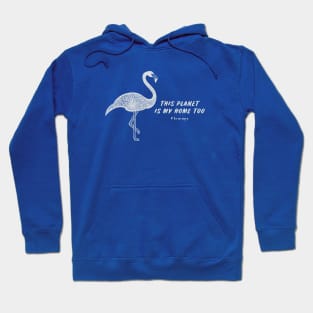 Flamingo - This Planet Is My Home Too - bird lovers design Hoodie